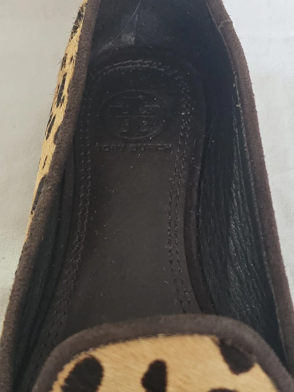 Tory Burch, Cheetah Print, Calf Hair Studded Flats - Size 6M